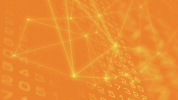 Numbers on a screen with overlay of lines linking them to illustrate fraud detection using AI.