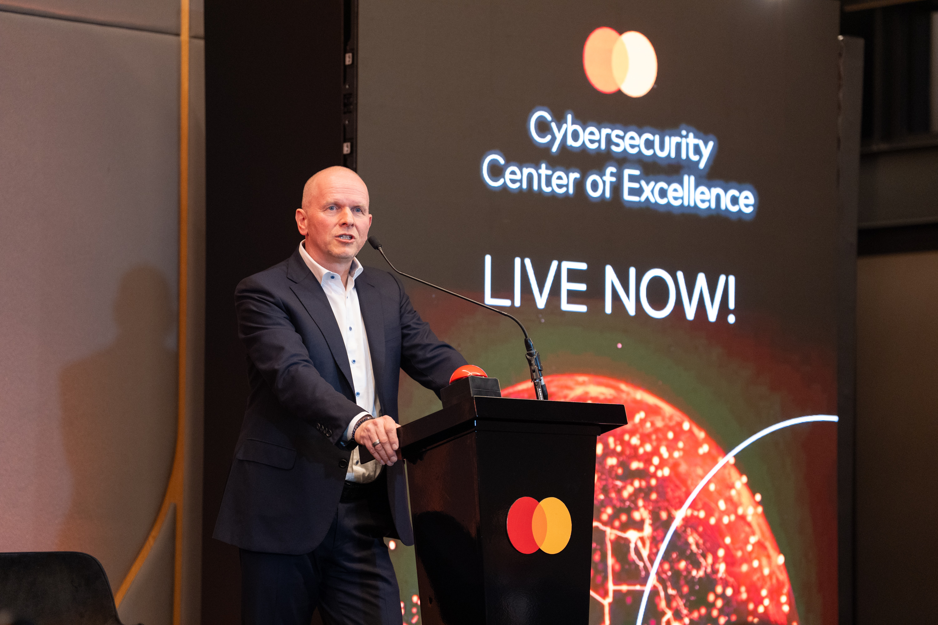 Michael Miebach, CEO, Mastercard unveiling The Cybersecurity Center of Excellence in Johannesburg, South Africa on Thursday, 24 June 2026.