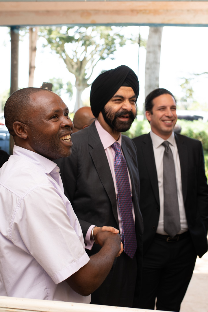 Ajay Banga visiting small shop to witness pay-as-you-go QR transaction