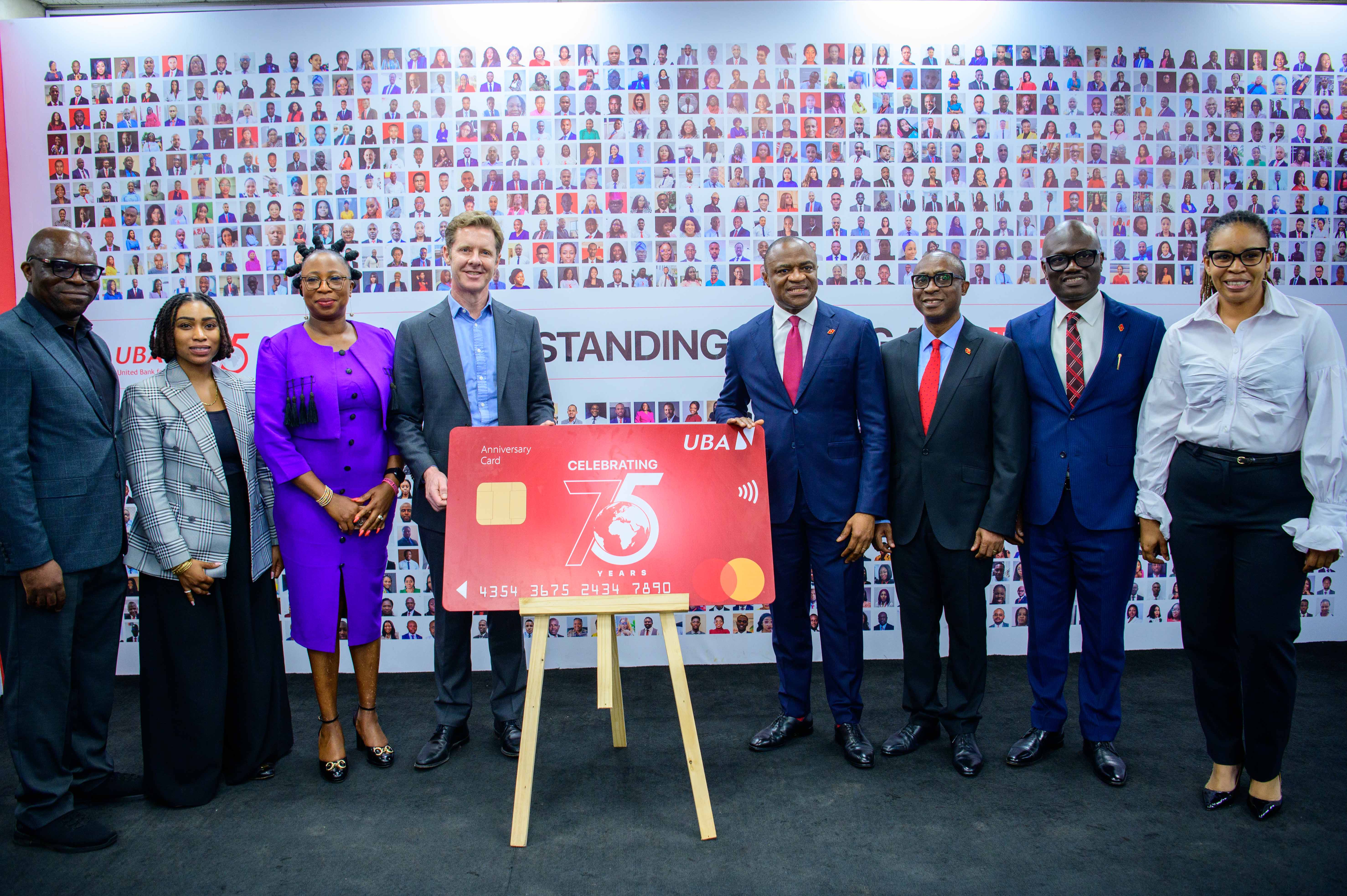 L-R: Olusola Olakanmi, Vice President, Account Management, Nigeria, Mastercard; Kari Tukur, Vice President, Customer Solutions Center, East and West Africa, Mastercard ; Folasade Femi-Lawal, Country Manager and Area Business Head, West Africa, Mastercard; Mark Elliott, Division President, Africa; Oliver Alawuba, Group Managing Director, UBA; Shamsideen Fashola, Group Deputy Managing Director; Group Head, Retail, UBA and Alero Ladipo, Digital Banking and Group Head, Marketing & Corporate Communications, UBA
